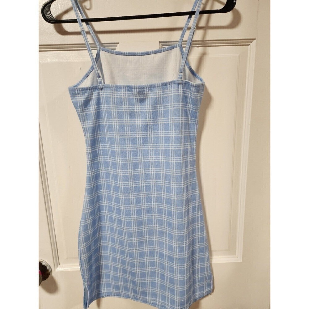 Women’s Blue and White Plaid Slip Dress | Size Small | Classic Summer Dress | NW - Picture 2 of 8